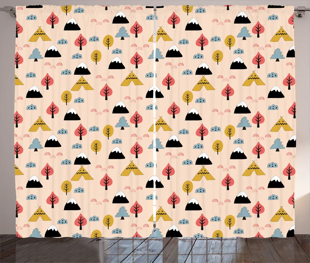 Rideau universel ethnique 280x225 cm - Solution pour grandes baies vitrées