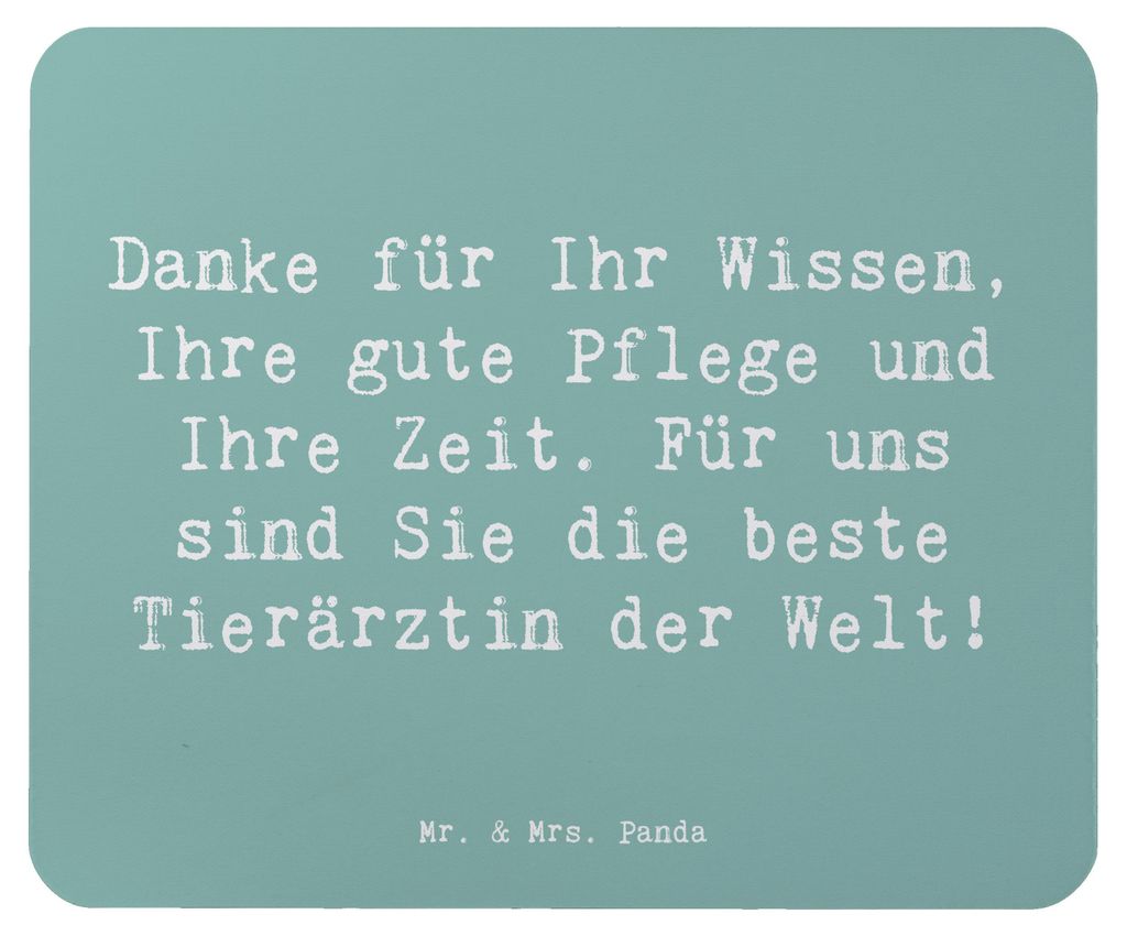 Mr. & Mrs. Panda Mousepad Spruch Beste Tierärztin - Meeresbrise - Geschenk, Bedanken, lieben Tierarzt, mauspad pc, Danke sagen, computermatte, Ane...