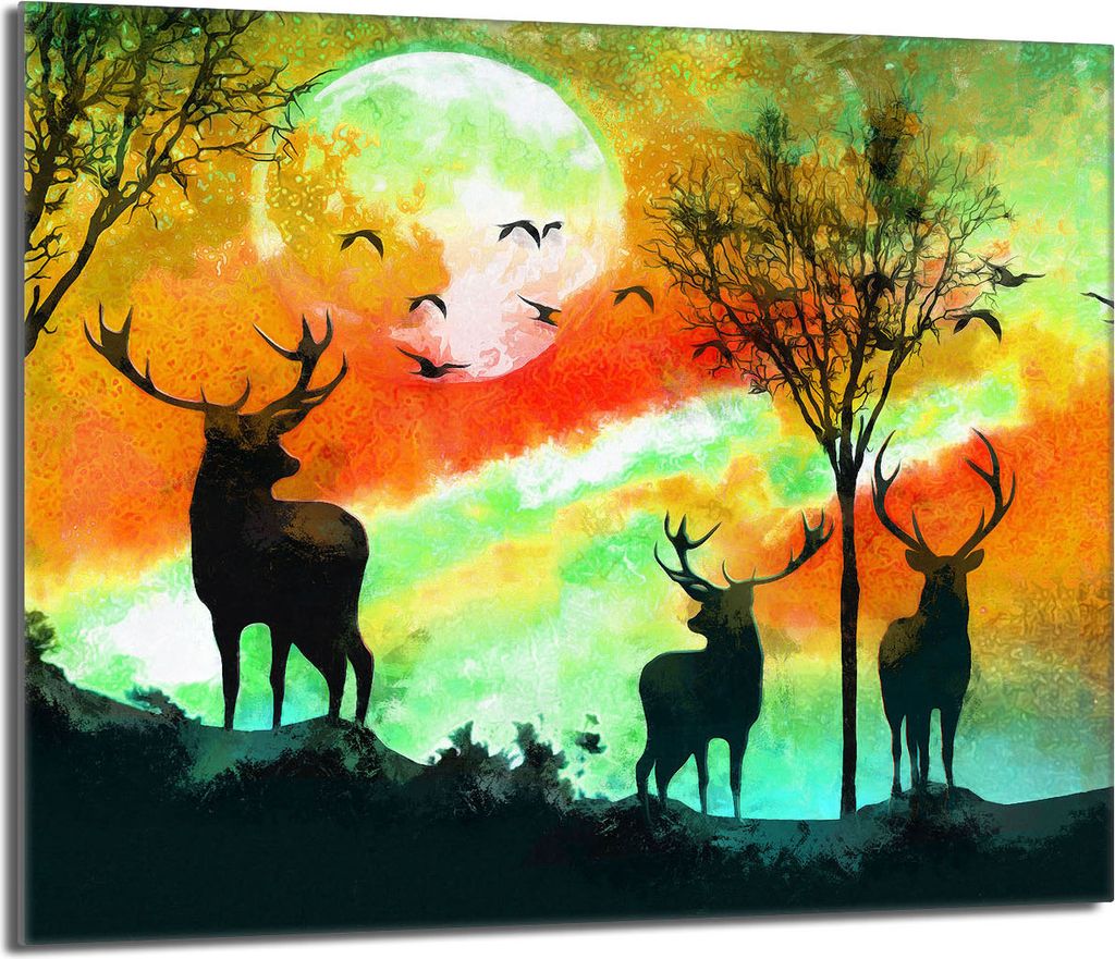 Glasschutzplatte für den Herd 60x52 Hirsch