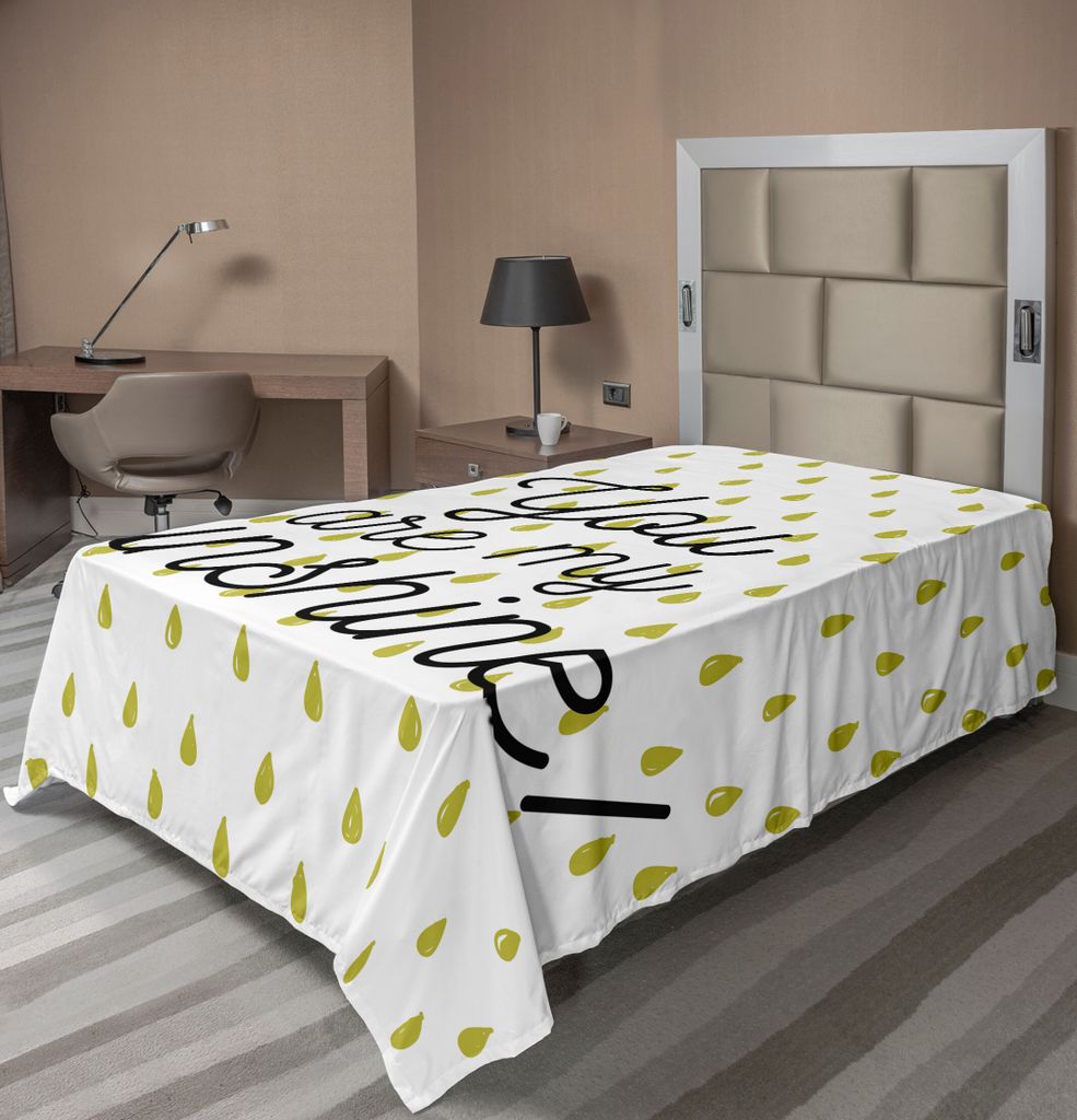 ABAKUHAUS Sprichwort Bettlaken, Motivierende Sonnenschein Zitat Inspiration Print Bunte Regentropfen auf Hintergrund, weiches bequemes oberes Bettl...