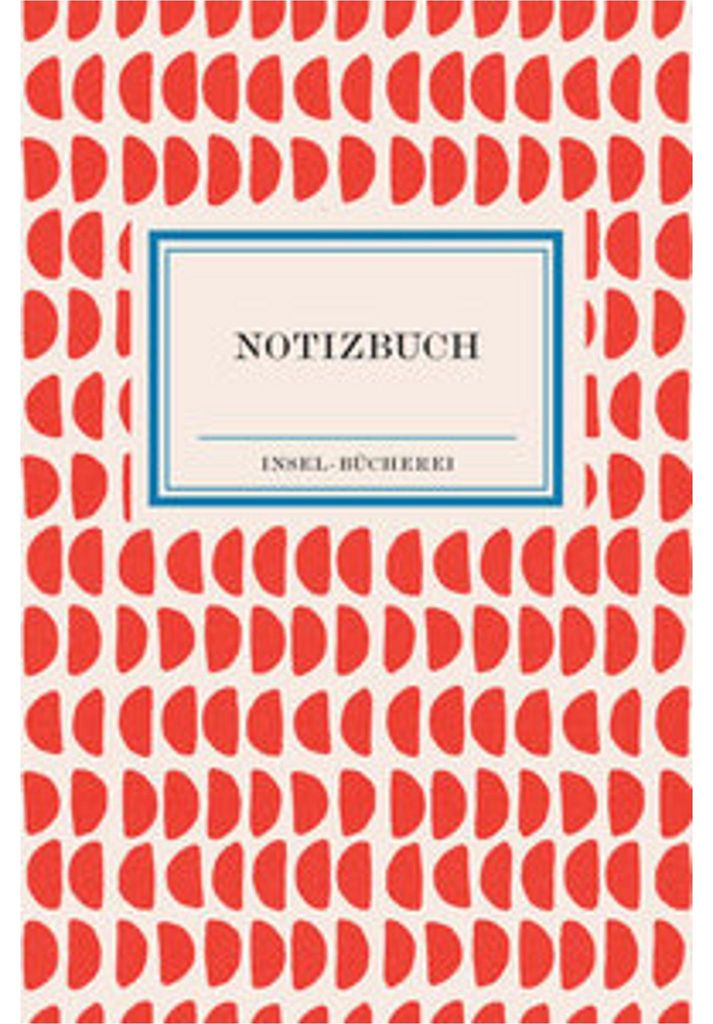 Notizbuch Insel-Bücherei »Korallenrote Halbkreise retro«