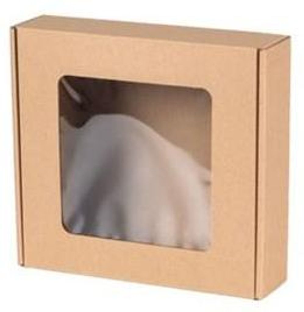 Pudełko z okienkiem brązowe 110x110x20 mm, opakowanie Zdjęcie produktu 