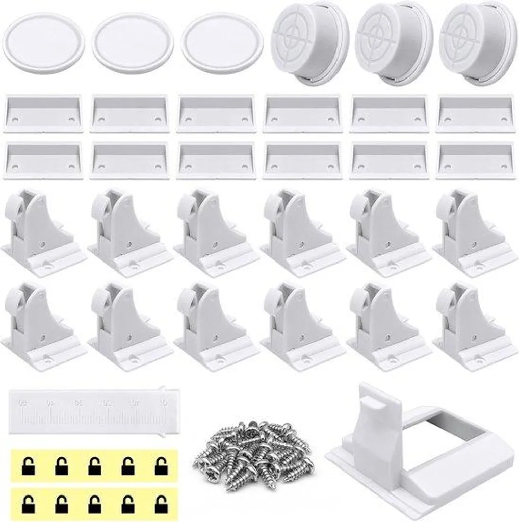Protection Magnétique Tiroir et Placard - Lot de 12 Verrous Invisibles