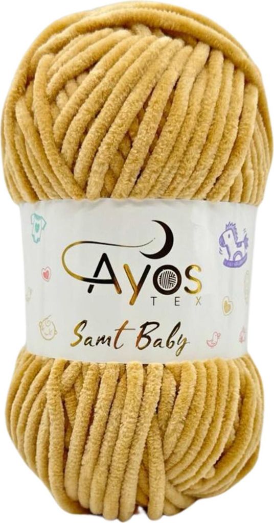 Ayos Samt Baby 18 Sand Chenillegarn Strickgarn Babywolle Produktbild 1