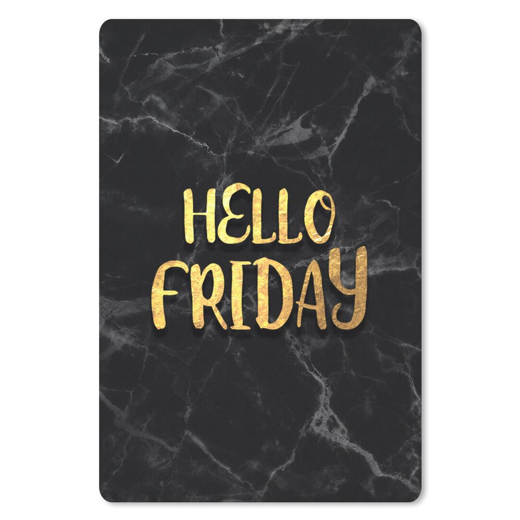MuchoWow Mauspad Mousepad Zitat - Kalender - Freitag - Gold 40x60 cm - Mousepads - Maus Mat - Pad - Mausunterlage - Schreibtisch Accesoire