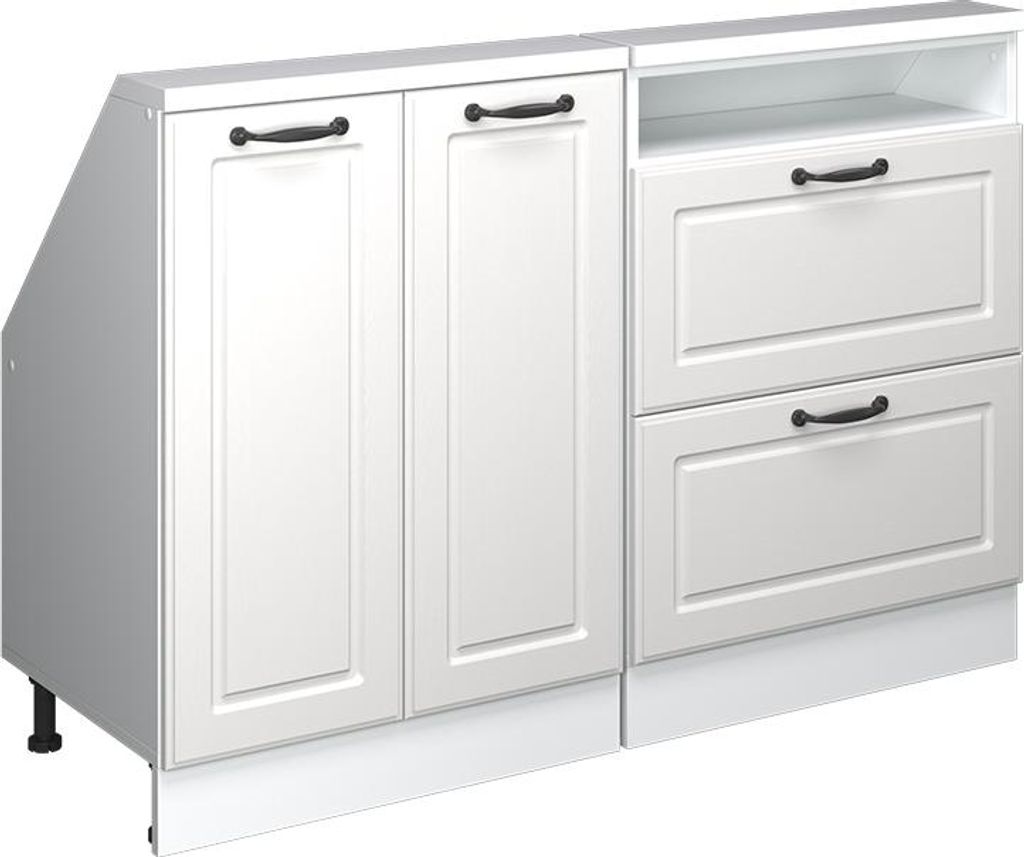 Dachschrägenschrank-Set Vicco Rion Weiß Landhaus 2er Set, Produktbild 