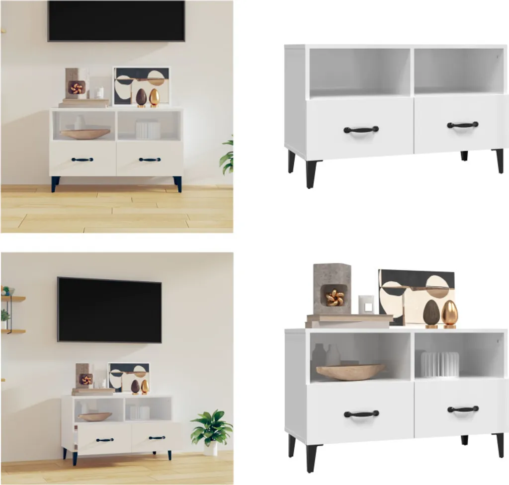 Trasforma il Salotto: Mobile TV vidaXL Bianco Lucido 80cm Legno