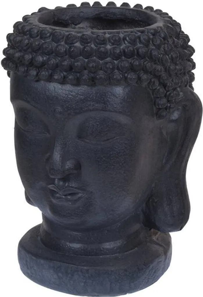 Pot de Fleurs Bouddha Anthracite ProGarden : Déco de Jardin Durable 35cm - 4