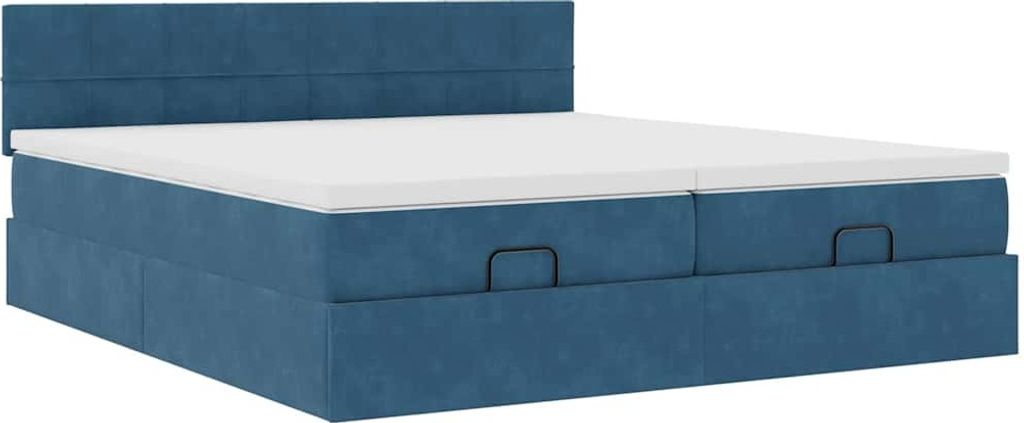"SALE 2026"Ottoman-Bett Modernes/Doppelbett - Polsterbett Erwachsene/r /Kind - mit Matratzen Dunkelblau 180x200cm Samt - Klassische Betten DEMöbel...