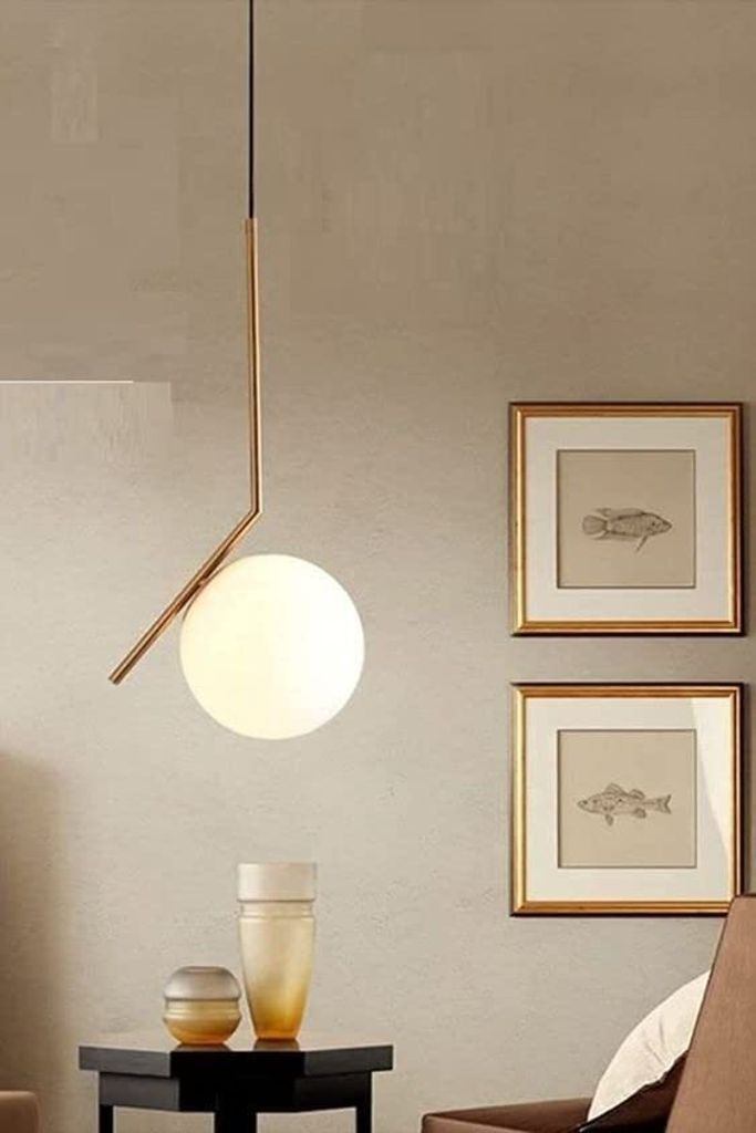 Hängelampe Gold Glas I Newrey I Modern Pendelleuchte Metall Produktbild 3
