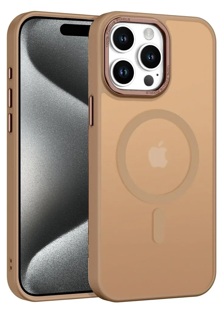 Cover Elegante iPhone 15 Pro Max MagSafe | Cornice Metallo Lusso