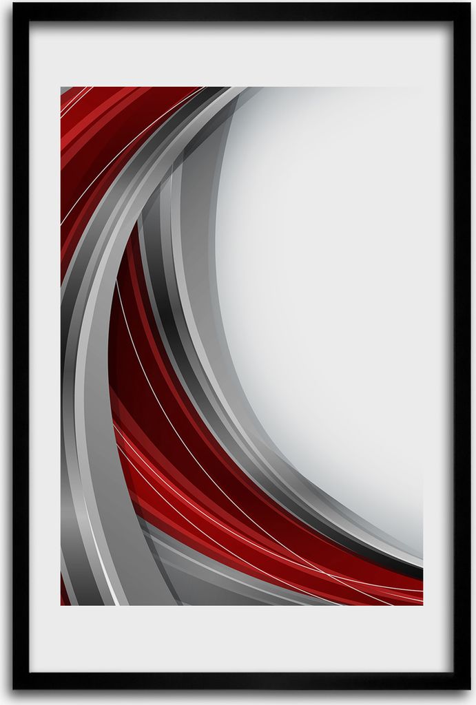 Bild - Bilderrahmen - 40 cm x 60 cm - MDF - Rahmen - Wandkunst - Wellen Hintergrund