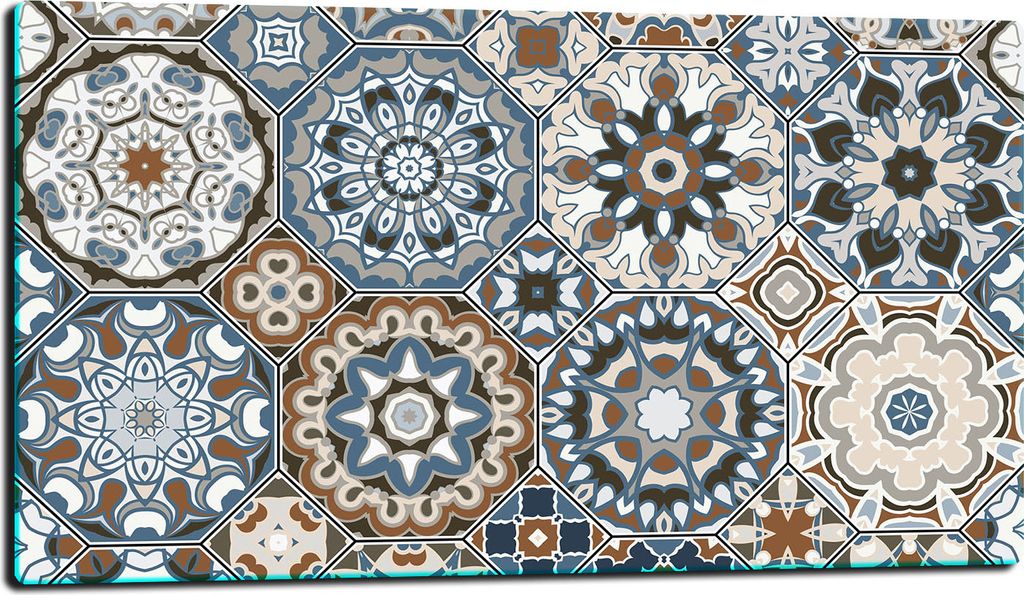 Herdabdeckplatte Glaskeramikkochfeld-Abdeckung Spritzschutz Glas 80x52 Mosaik