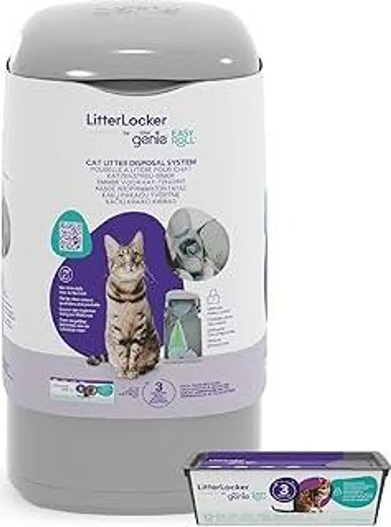 Litter Genie Easy Roll, secchio per lettiera ORIGINAL LitterLocker, sistema di smaltimento più economico ed ecologico, inclusa 1 ricarica.