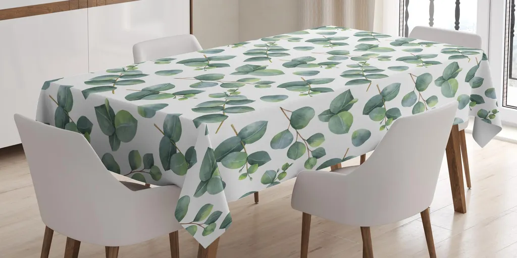 Tovaglia Rettangolare 140x240cm Eucalipto Acquerello - ABAKUHAUS Design