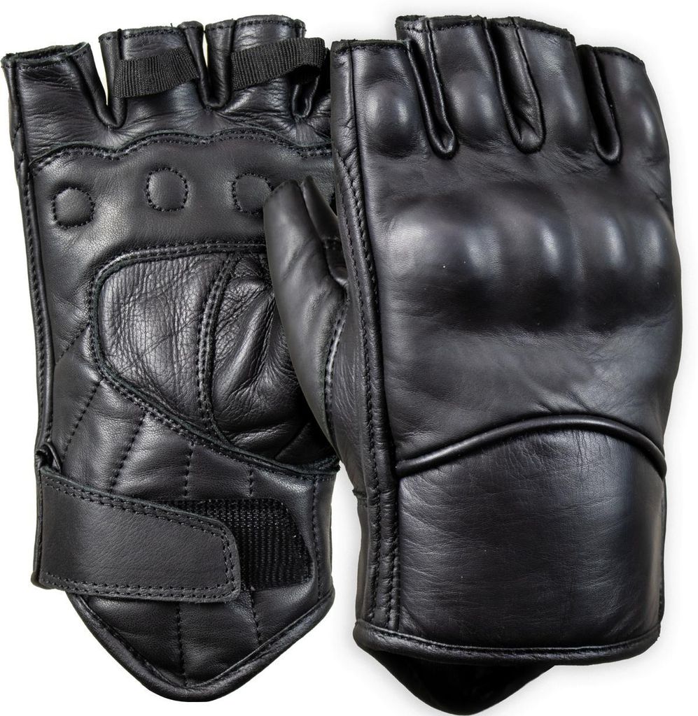 MDM Herren Motorrad Handschuh Fingerlos mit Knöchel Schutz(S)