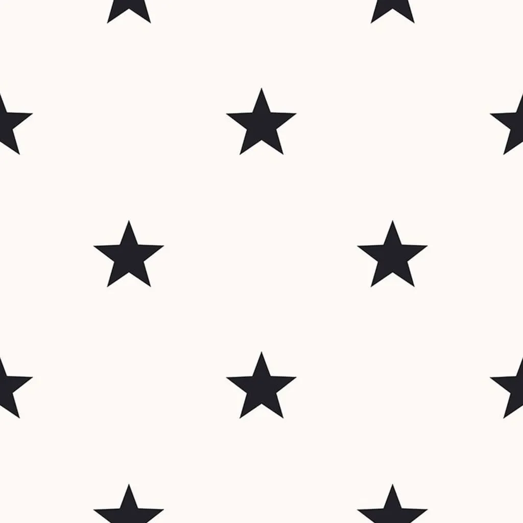 Papier peint Noordwand Friends & Coffee Little Stars noir et blanc 10m