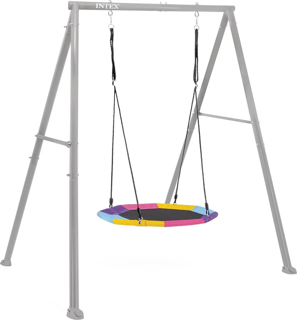 Balançoire de Jardin Portique Extérieur en Acier INTEX 44112 Gris