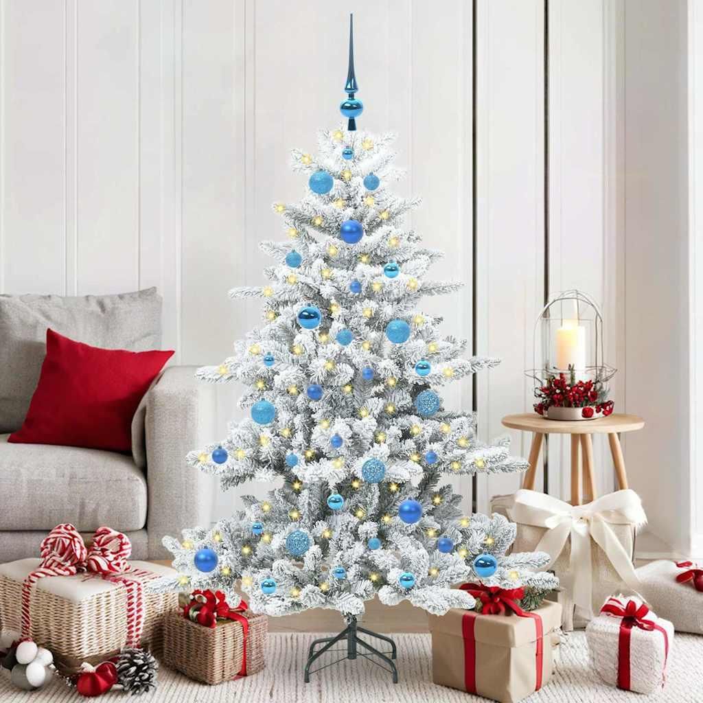 "im Sonderangebot"Künstlicher klappbarer Weihnachtsbaum - CLORIS - Tannenbaum - Weiß 150cm PVC und Stahl DE184826 - Künstliche Weihnachtsbäume