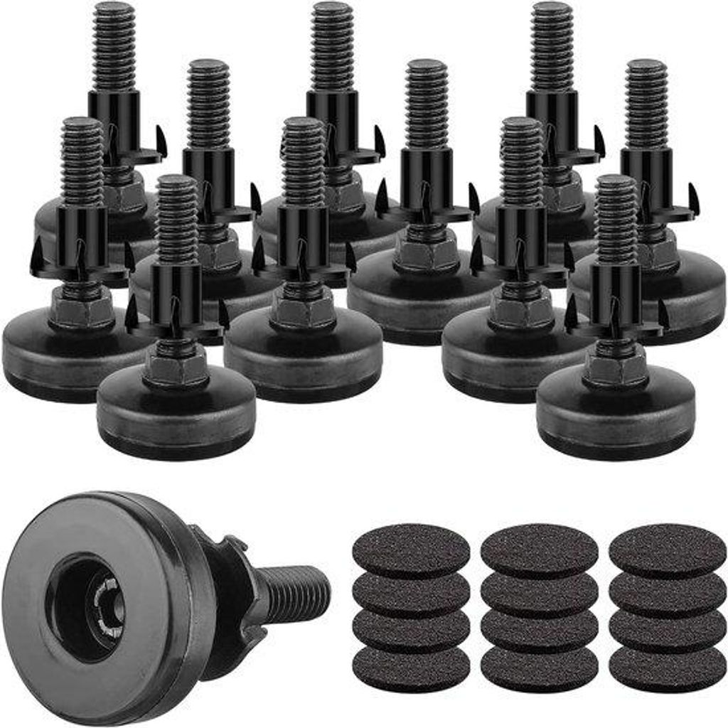 Stabiles Tischfuß mit 3/8"-16 Gewinde, 12-stufig anpassbarer Fuß für Möbel mit einstückigem Gewinde für Tische, Stühle, Schränke und Sofas,...