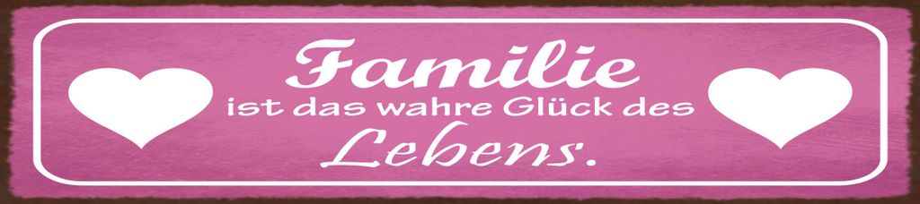 vianmo Holzschild 10x46 cm Familie ist das wahre Glück des Lebens Herz