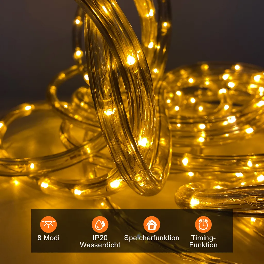 Hengda 50M LED Rope Light 1200 LED Warm White Outdoor IP44 - 4