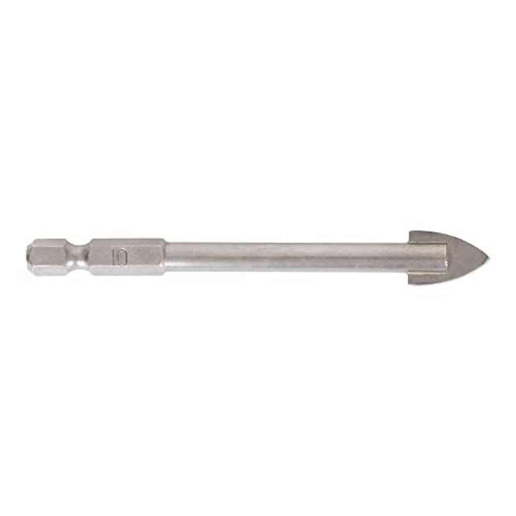 STIER Fliesenbohrer 10 mm Größe, 1/4 Zoll Bit HEX Sechskant, Härtewert 89HRA, YG6X-Metall, für (Schlag-)Bohrmaschine und Akkuschrauber, Viertel...