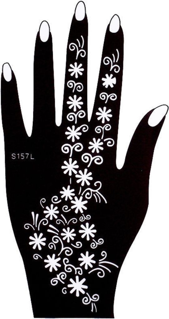 Henna Tattoo Schablone für die Linke Hand