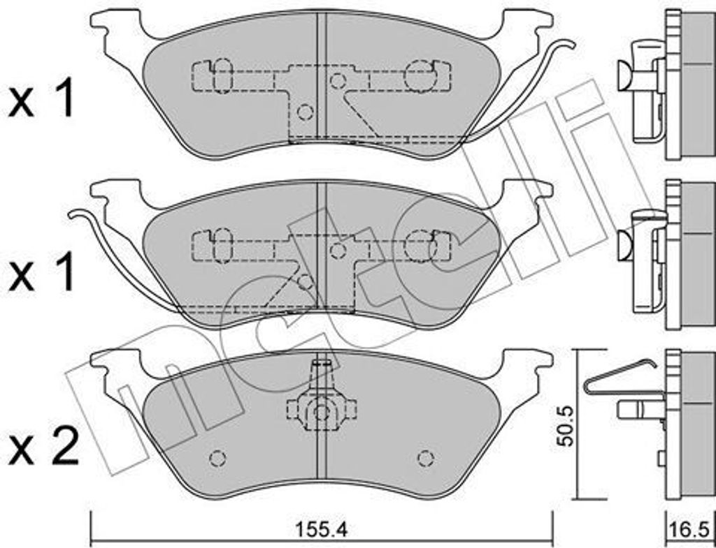 METELLI Bremsbeläge Satz Hinten Bremsklötze für CHRYSLER VOYAGER IV (RG, RS) 22-0625-0