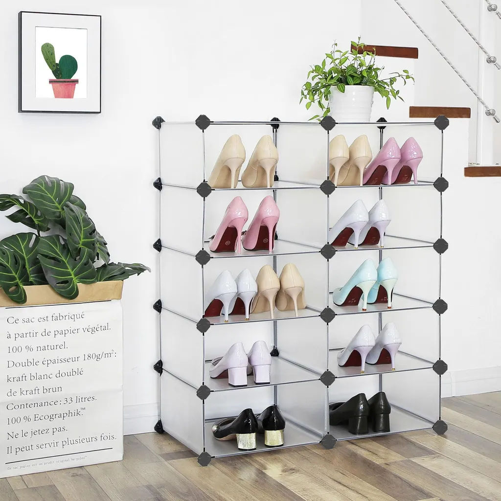 Armoire à chaussures blanche semi-transparente étanche et modulable Pro - 3
