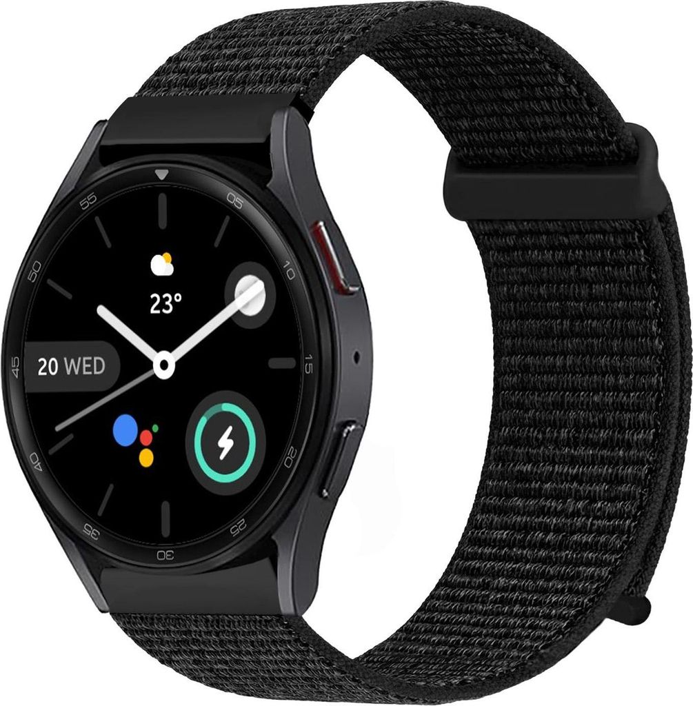 Smartwatch Armband für Samsung Galaxy Watch5 Pro 45mm Nylon Textil Band Ersatzband Wechselband Klettverschluss flexibel atmungsaktiv Schwarz