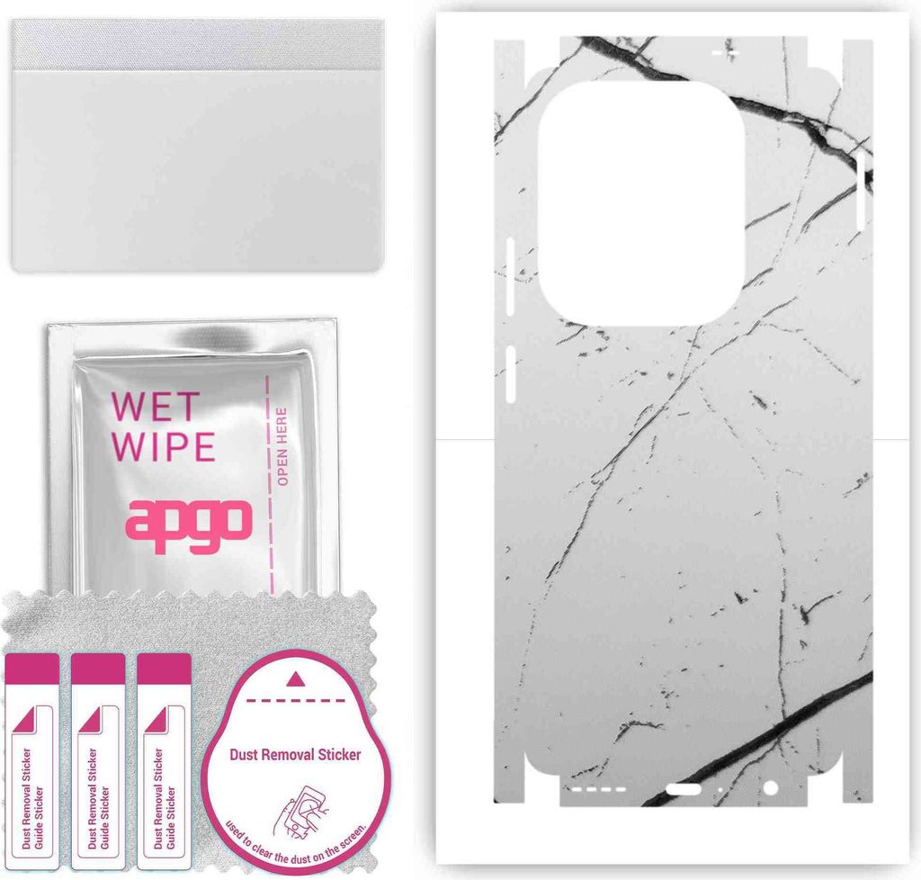 apgo Rückseite + Seiten Schutzfolie, Skin, kompatibel mit Infinix Hot 40 Pro, Hinten Displayschutzfolie aus Vinylfolie, kratzfest, einfache Montag...