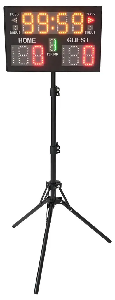 Marqueur de score électronique LED portatif pour multisports Noir