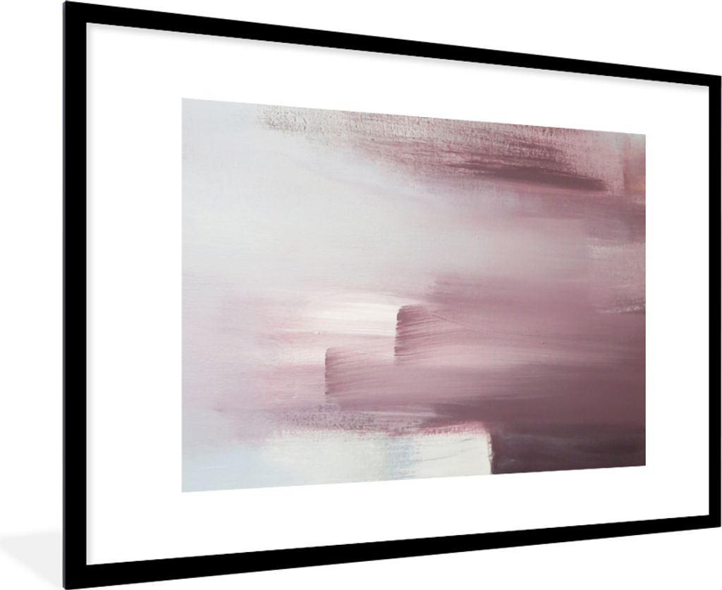 MuchoWow Gerahmtes Poster Gemälde - Ölgemälde - Abstrakt 90x60 cm - Poster mit Schwarzem Bilderrahmen Wandposter Rahmen Foto Bilder - Wanddeko...