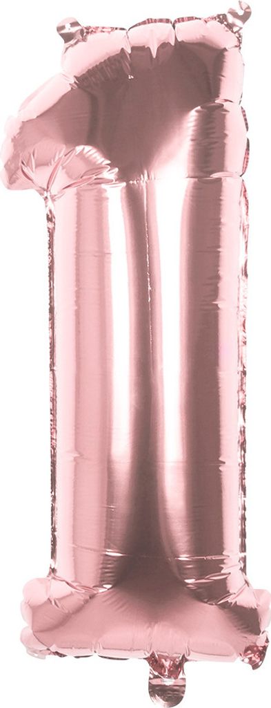 XL Folienballons Zahl 86 cm groß - Rose Gold - Luft oder Produktbild 