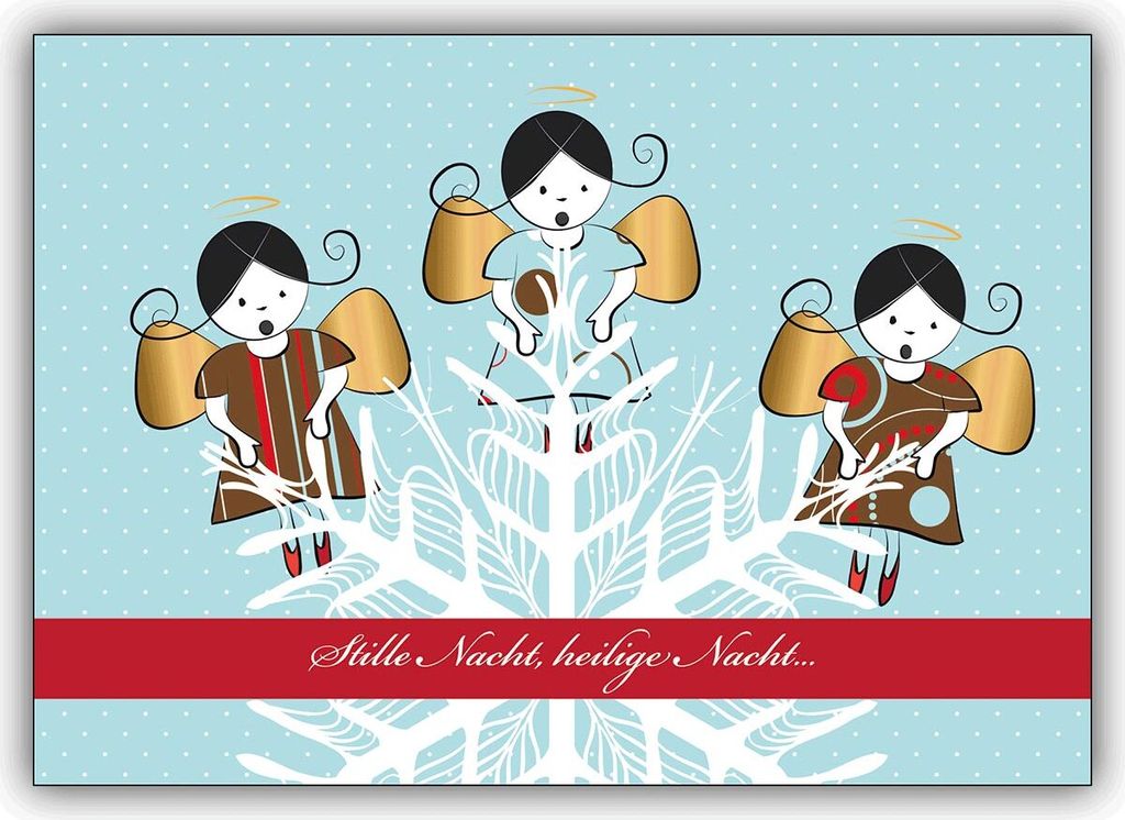 Süßer Weihnachts Engel Chor als Weihnachtskarte: Stille Nacht