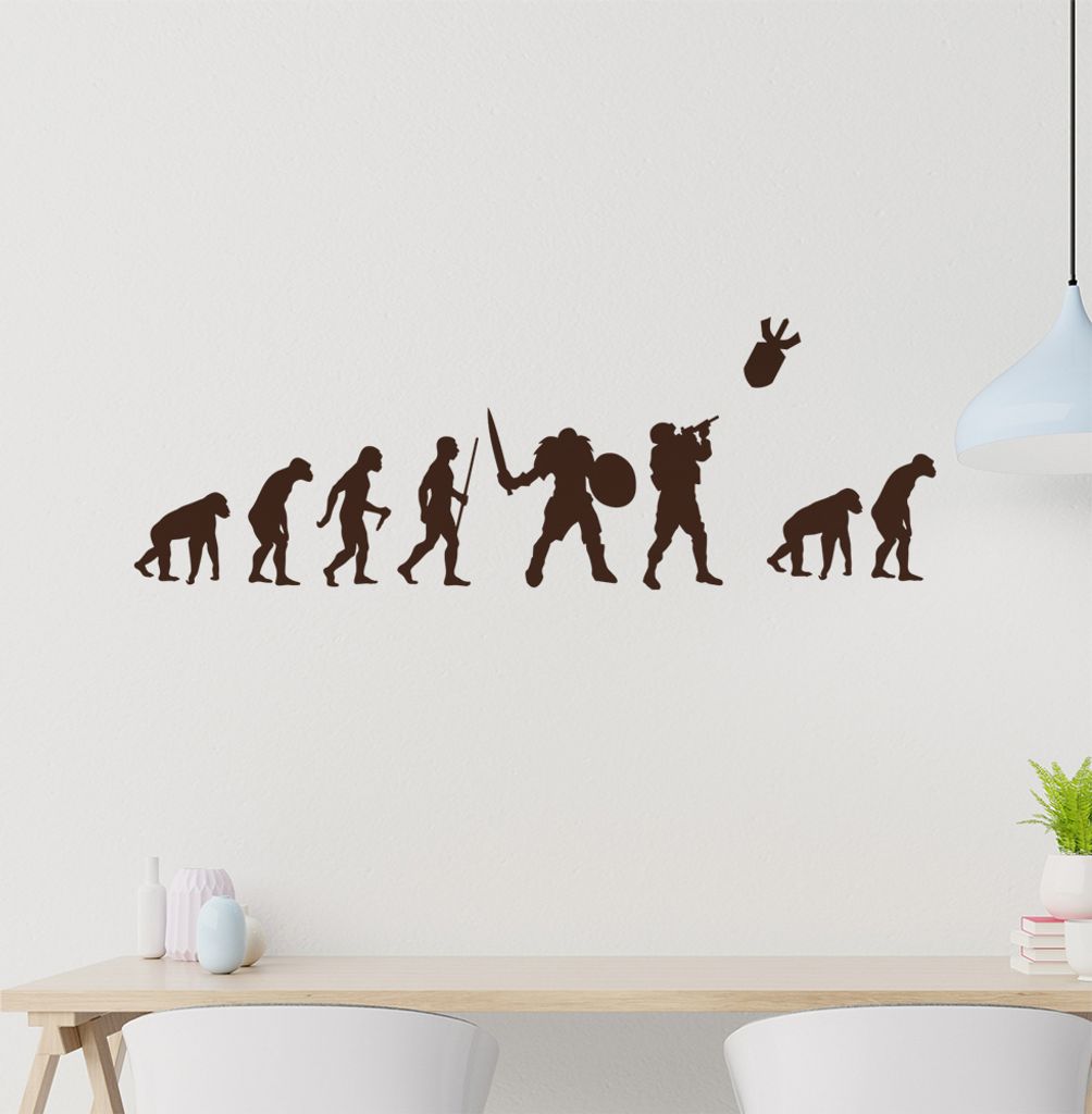 Krieg WWIII Evolution Wandtattoo Wandaufkleber Wall Sticker - Dekoration, Küche, Wohnzimmer, Schlafzimmer, Badezimmer