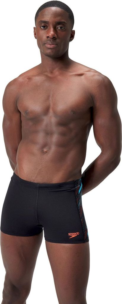 Speedo Hyperboom Panel Badehose Boxer Schwarz UK 36 Herren Produktbild 