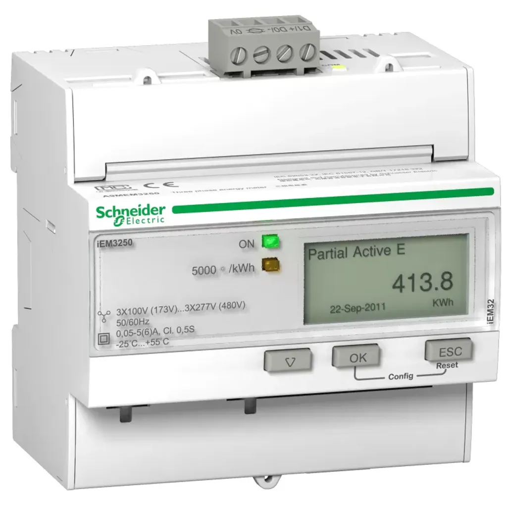 Sous-compteur électrique triphasé iEM3250 Acti9 iEM3000 A9MEM3250