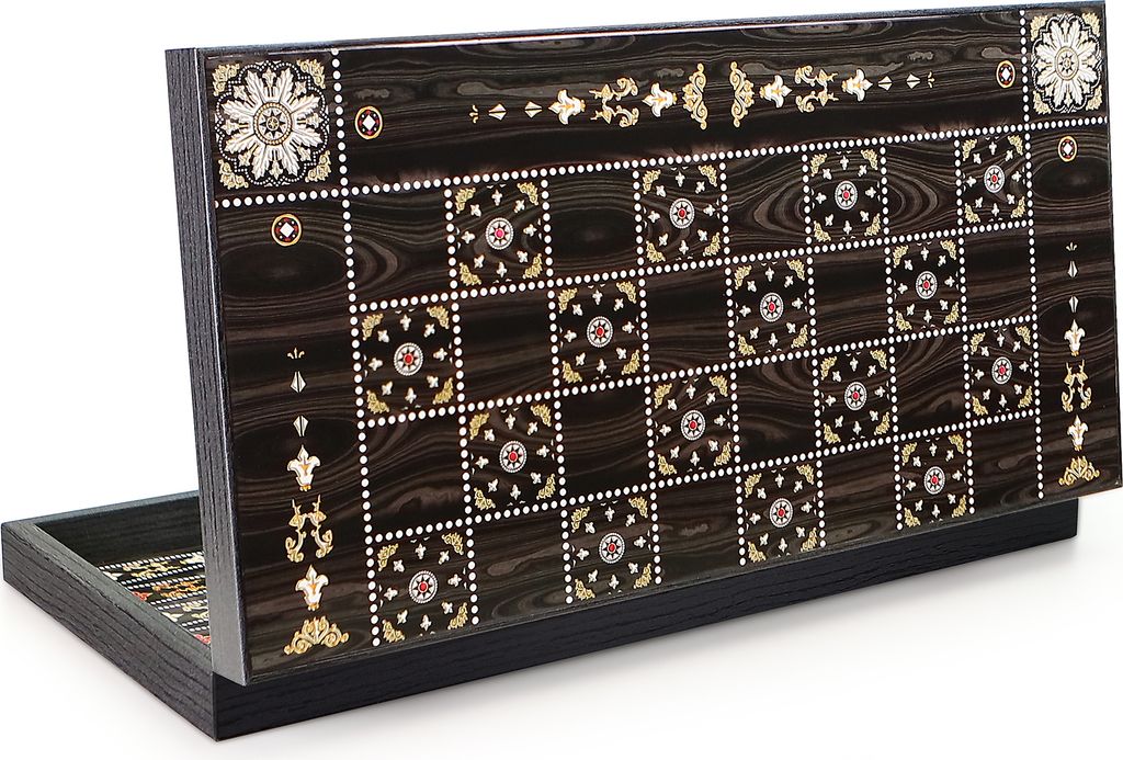 Backgammon Orientale Di Lusso Tavla XXL &ndash; SEMUS Gioco Da Tavolo In Legno 5 In 1