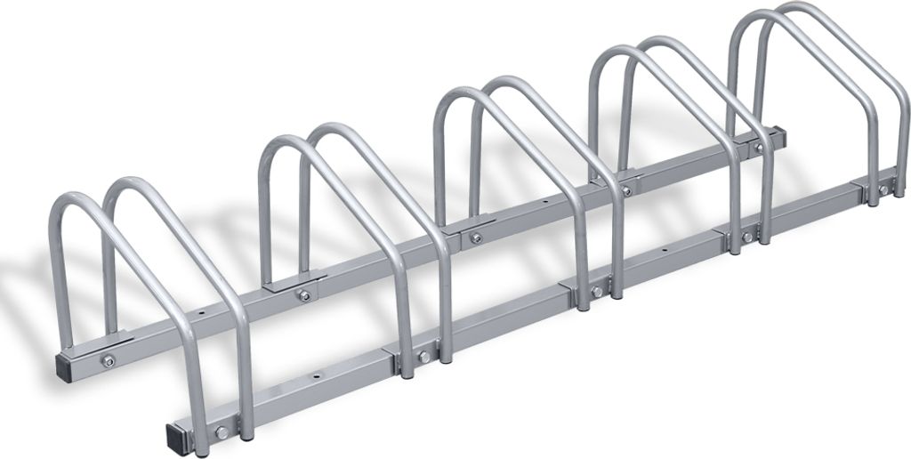 Aopunly Fahrradständer für 5 Fahrräder, 130x32x26cm, aus verzinkt Stahl, Radständer, känn Boden/Wandmontage, für Reifenbreiten 3,5 - 5,5 cm, ...