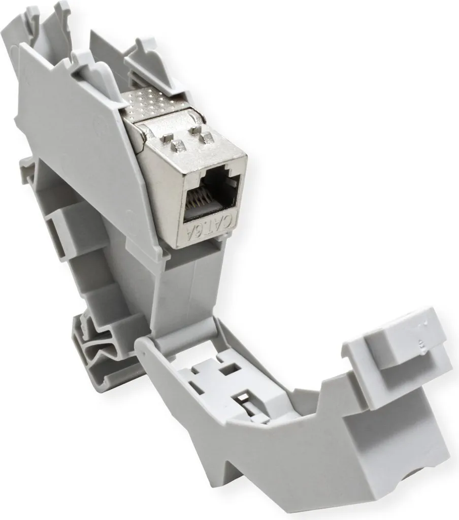 ROLINE Adaptateur Rail DIN Keystone avec Module Cat.6A Blindé 45mm - 7