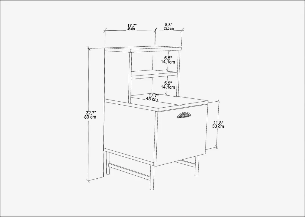 Table de chevet compacte Cressi pour optimiser le rangement de chambre
