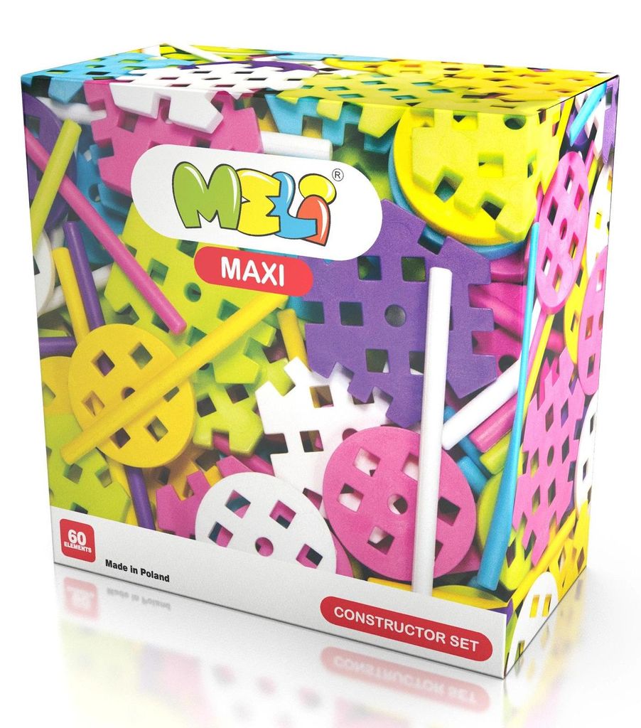 Meli Maxi Pink Constructor Set – 60-teiliges Baustein-Set für Kinder ab 1 Jahr