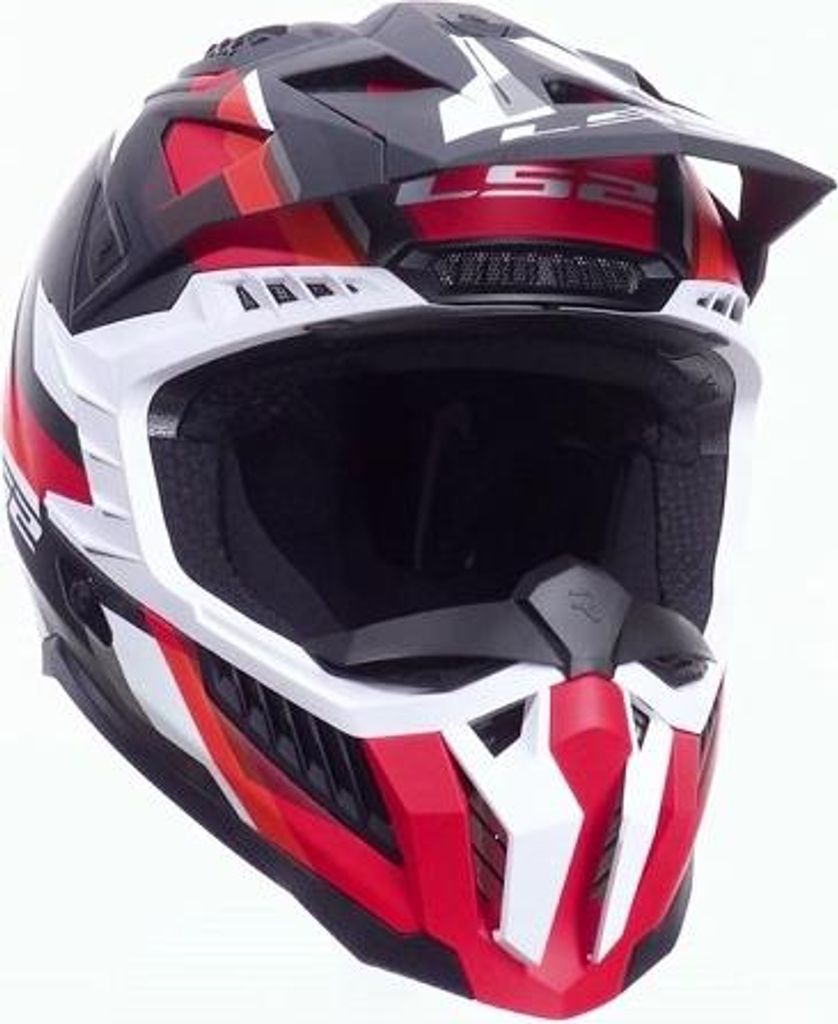 LS2 Crosshelm MX703 X-Force Phantom Grau Orange Rot L