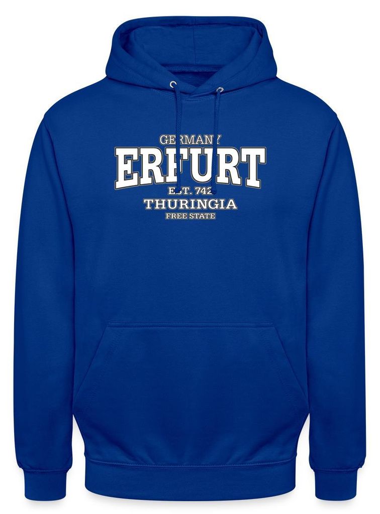 Spreadshirt Erfurt Thüringen Seit 742 Vintage Uni Hoodie, XXL, Royalblau