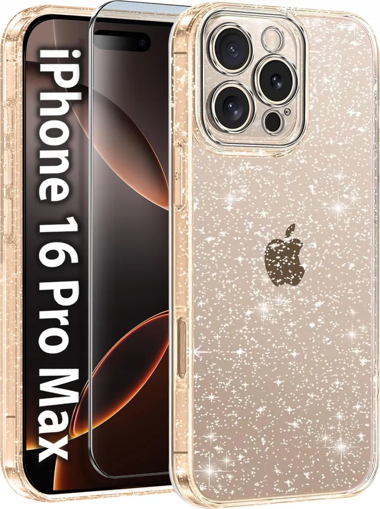 Offerta iPhone 16 Pro Max: Custodia Glitter + Vetro Temperato 9H
