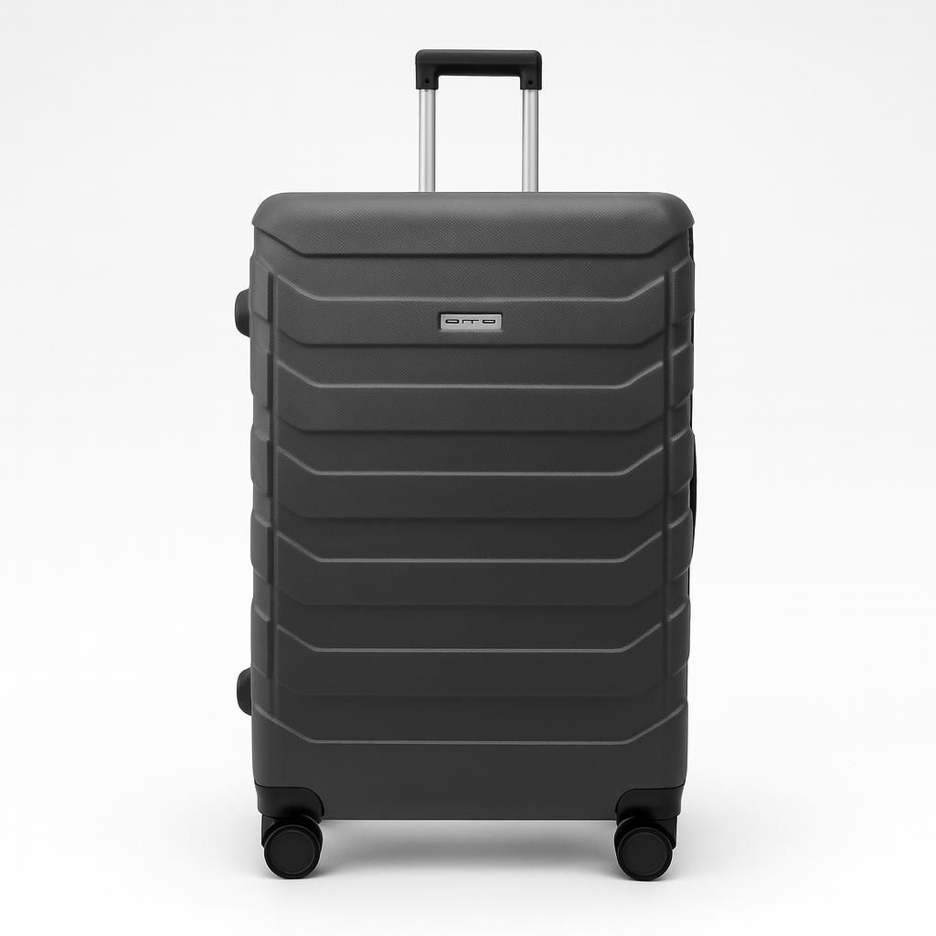 OMNA | Koffer auf Rollen ARIZONA - 67x44x27 cm - 63L - Grau - Robustes ABS - Modernes Design - TSA-Schloss