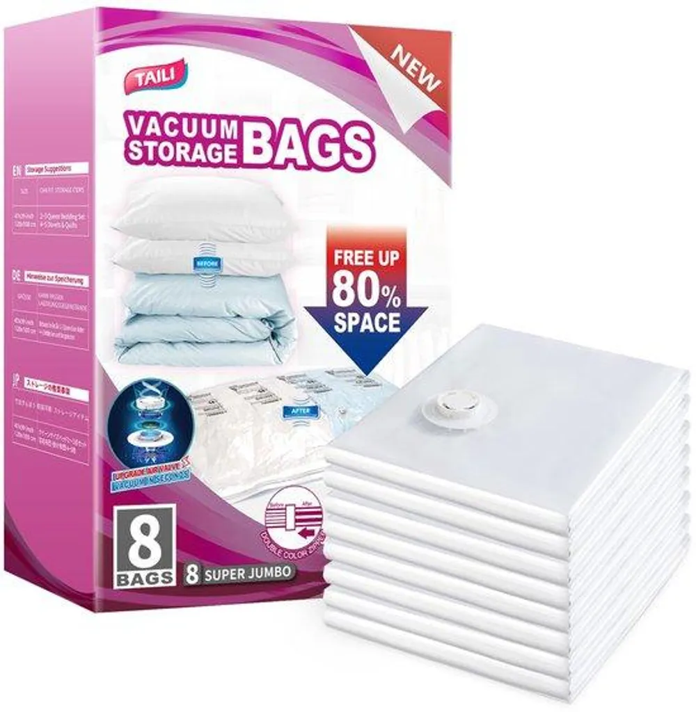 Sacs sous vide de voyage 80x60 cm, lot de 6 housses de compression