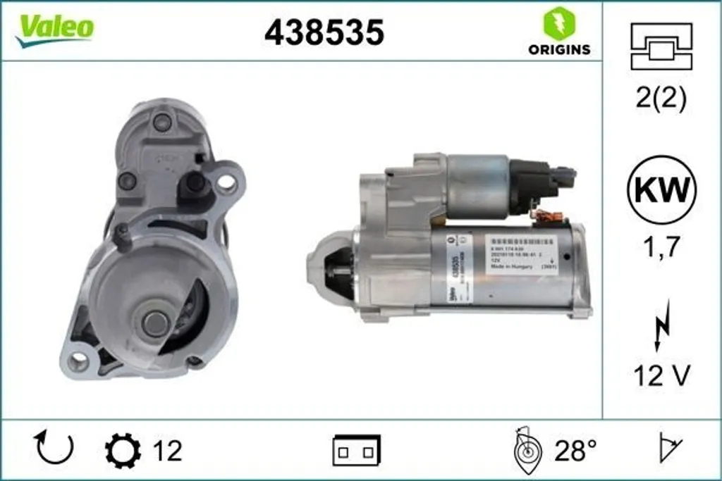 Démarreur pour Mercedes GLC et GLE - Solution VALEO 438535 pour SUV Luxe
